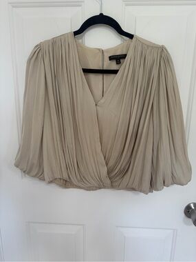 Banana Republic CROPPED WRAP PLEATED BLOUSE